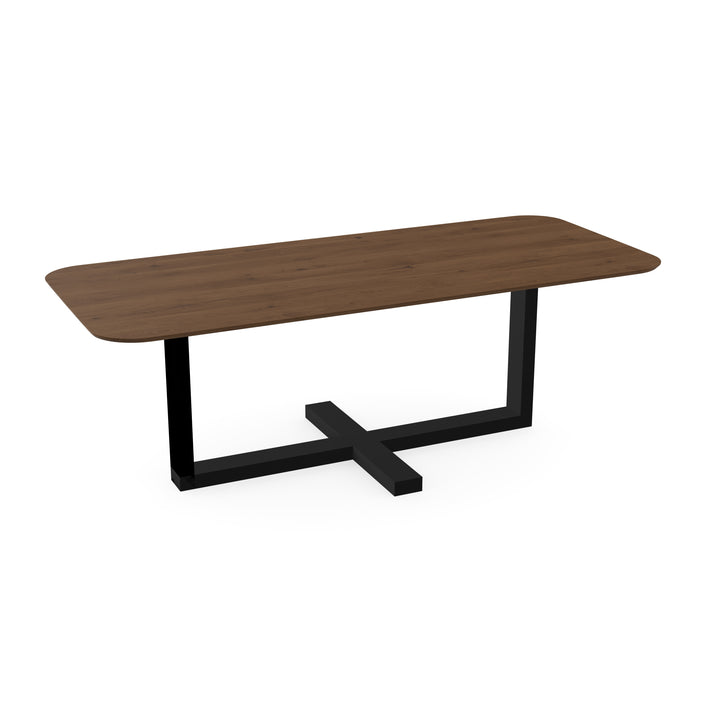 Eiken massief eettafel toscane 2x - Recht Radius - Halve Plus Zwart - {{ product.type }} - Kas20