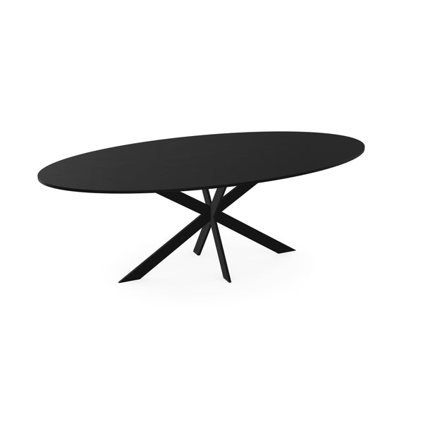 Eiken zwart eettafel - Ovaal - Matrix poot ultra dun