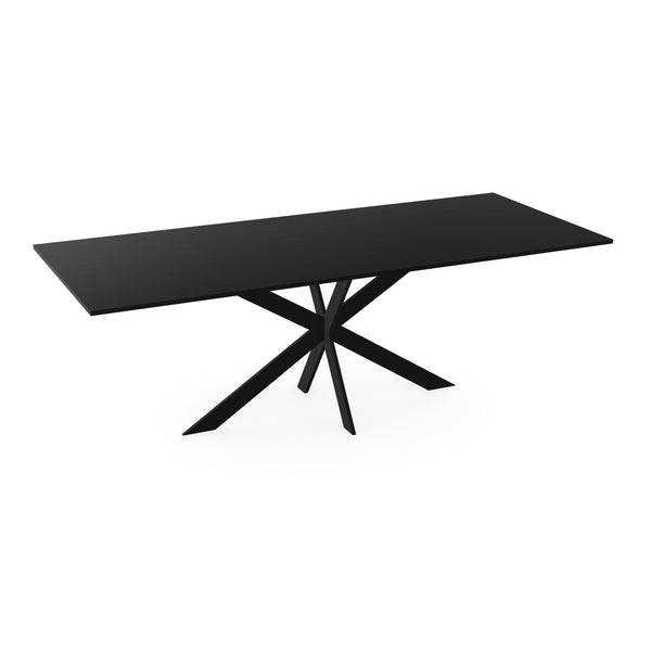 Eiken zwart eettafel - Recht met Facet - Matrix poot ultra dun - {{ product.type }} - Kas20
