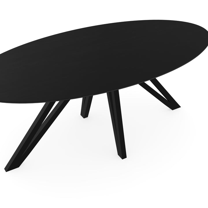Eiken massief eettafel zwart - Ovaal - Spin zwart - {{ product.type }} - Kas20