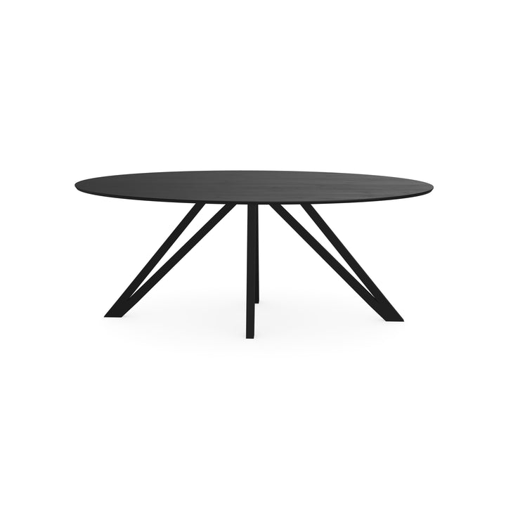 Eiken massief eettafel zwart - Ovaal - Spin zwart - {{ product.type }} - Kas20