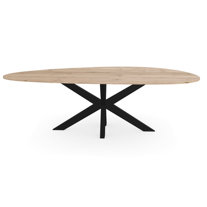 Eiken massief eettafel Naturel - Kiezel A - Matrix dun zwart - {{ product.type }} - Kas20