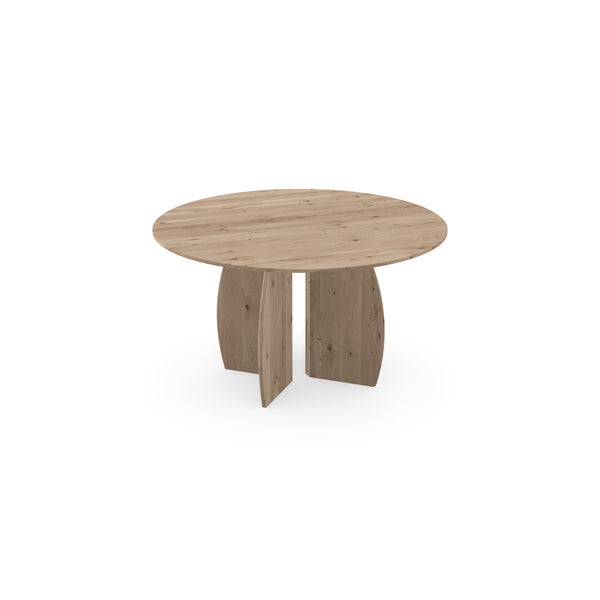 Eiken massief eettafel Naturel - Rond - Maan naturel