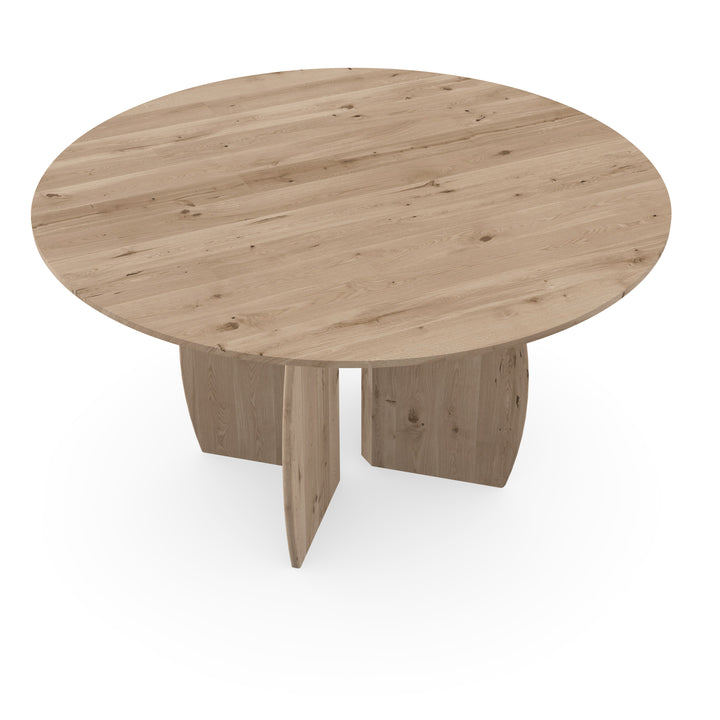 Eiken massief eettafel Naturel - Rond - Maan naturel - {{ product.type }} - Kas20