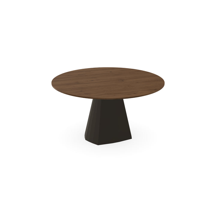 Eiken massief eettafel toscane 2x - Rond - Cone Donkerbruin - {{ product.type }} - Kas20