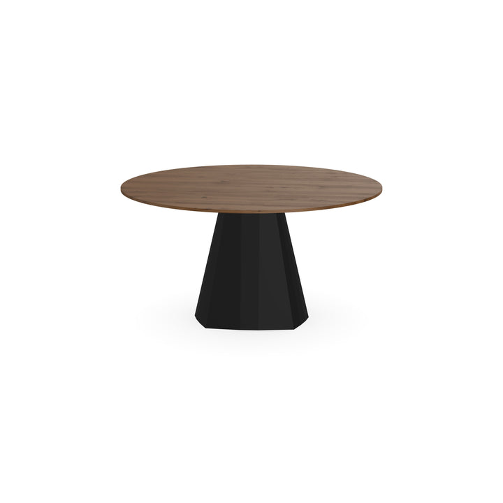 Eiken massief eettafel toscane 2x - Rond - Cone Zwart - {{ product.type }} - Kas20