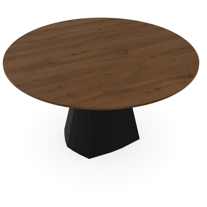 Eiken massief eettafel toscane 2x - Rond - Cone Zwart - {{ product.type }} - Kas20