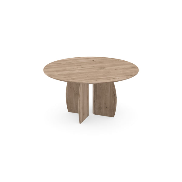 Eiken massief eettafel Naturel - Rond - Maan naturel