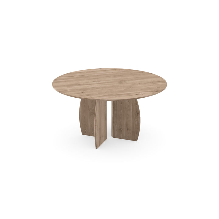 Eiken massief eettafel Naturel - Rond - Maan naturel - {{ product.type }} - Kas20