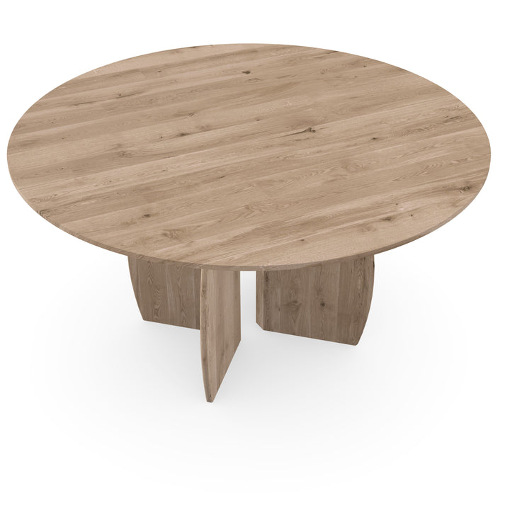 Eiken massief eettafel Naturel - Rond - Maan naturel - {{ product.type }} - Kas20