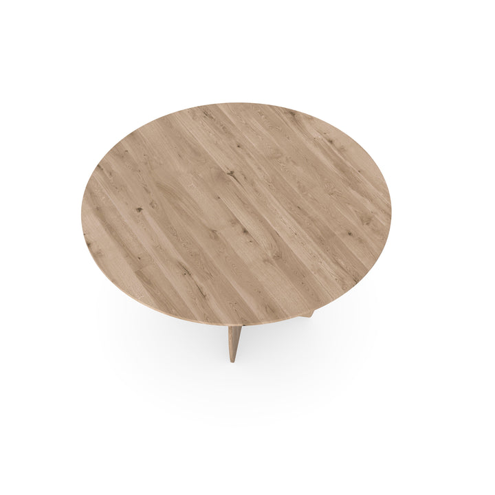Eiken massief eettafel Naturel - Rond - Maan naturel - {{ product.type }} - Kas20