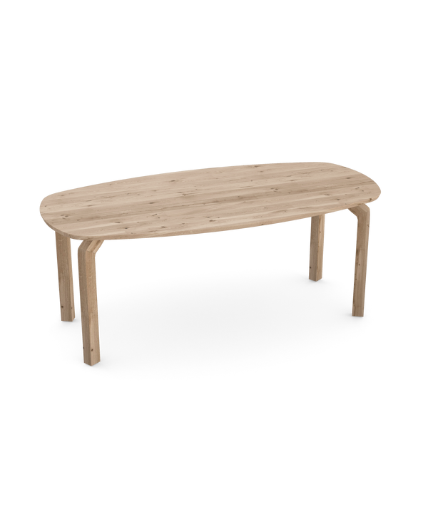 Eiken massief eettafel naturel - Deens ovaal - I haaks eiken