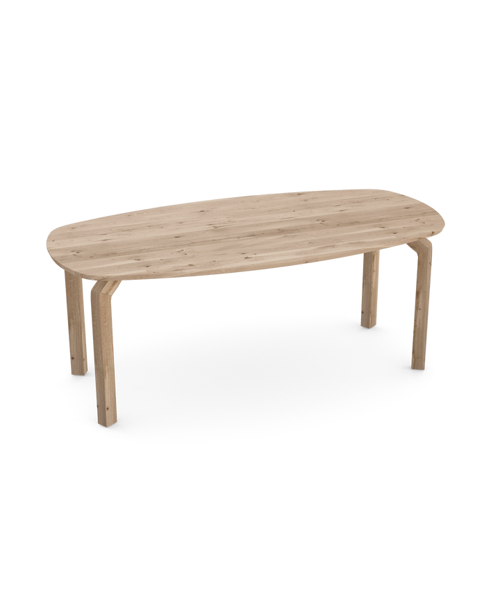 Eiken massief eettafel naturel - Deens ovaal - I haaks eiken - {{ product.type }} - Kas20