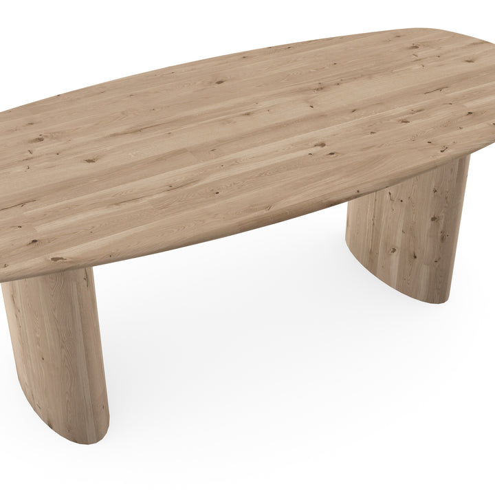 Eiken massief eettafel Naturel - Deens ovaal - Freya naturel - {{ product.type }} - Kas20