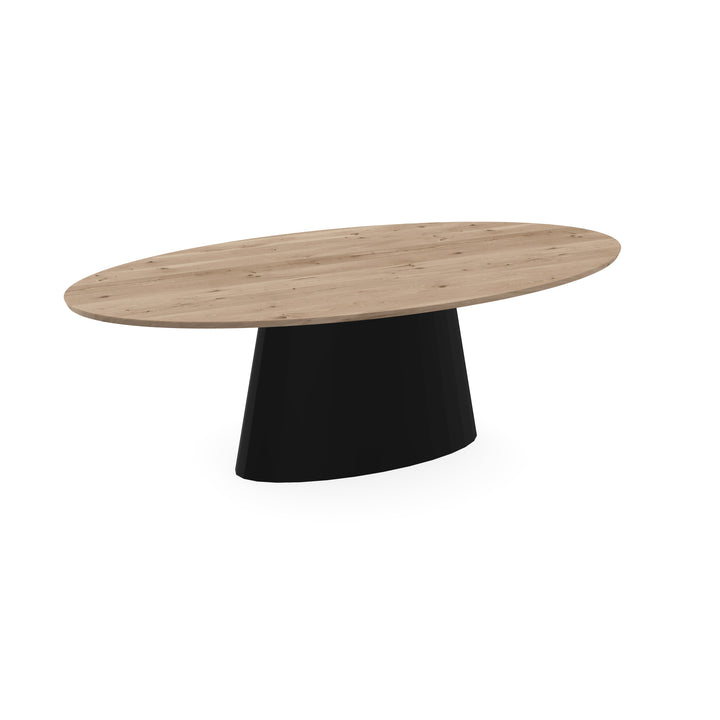 Eiken massief eettafel Naturel - Ovaal - Sjors zwart - {{ product.type }} - Kas20
