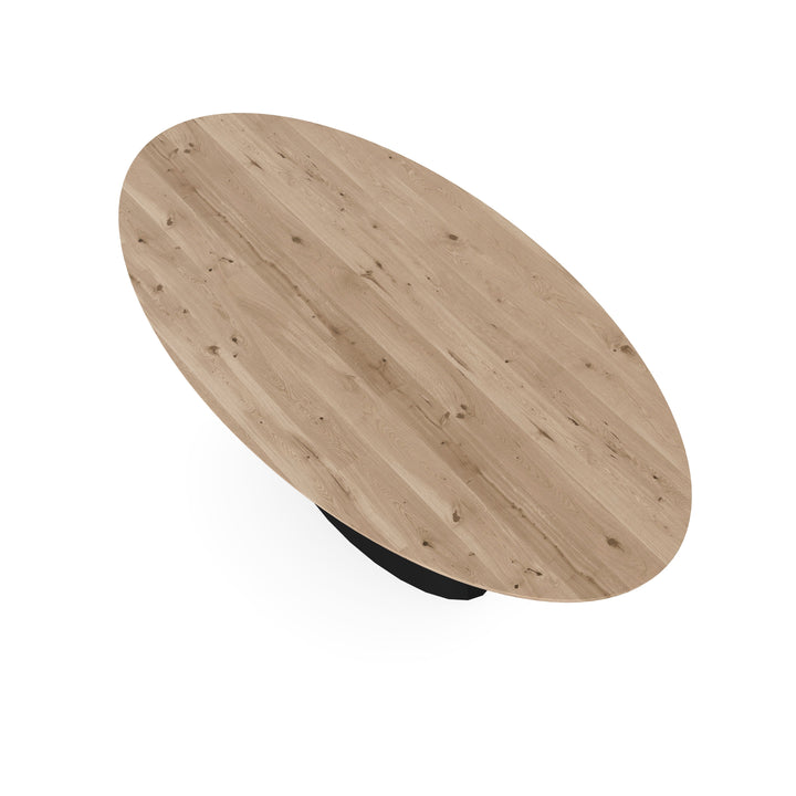 Eiken massief eettafel Naturel - Ovaal - Sjors zwart - {{ product.type }} - Kas20