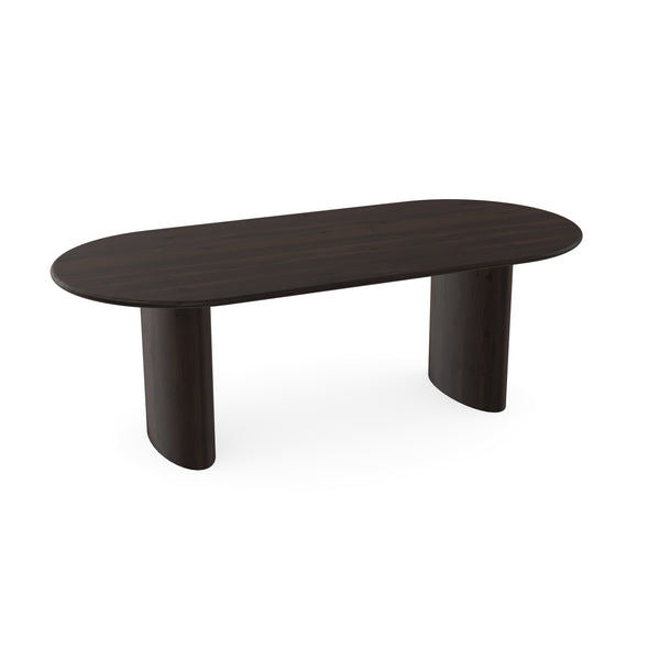 Eiken massief eettafel Walnut brown 2x - Plat ovaal - Freya walnut brown 2x