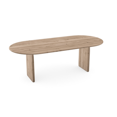 Eiken massief eettafel Naturel - Plat ovaal - Flip Eiken massief
