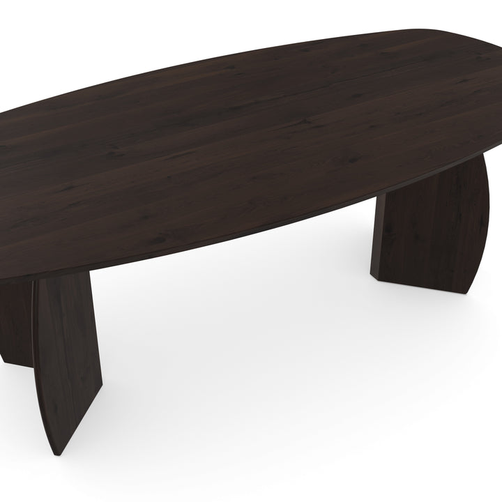 Eiken massief eettafel Walnut Brown 2x - Deens Ovaal - Maan walnut brown 2x - {{ product.type }} - Kas20