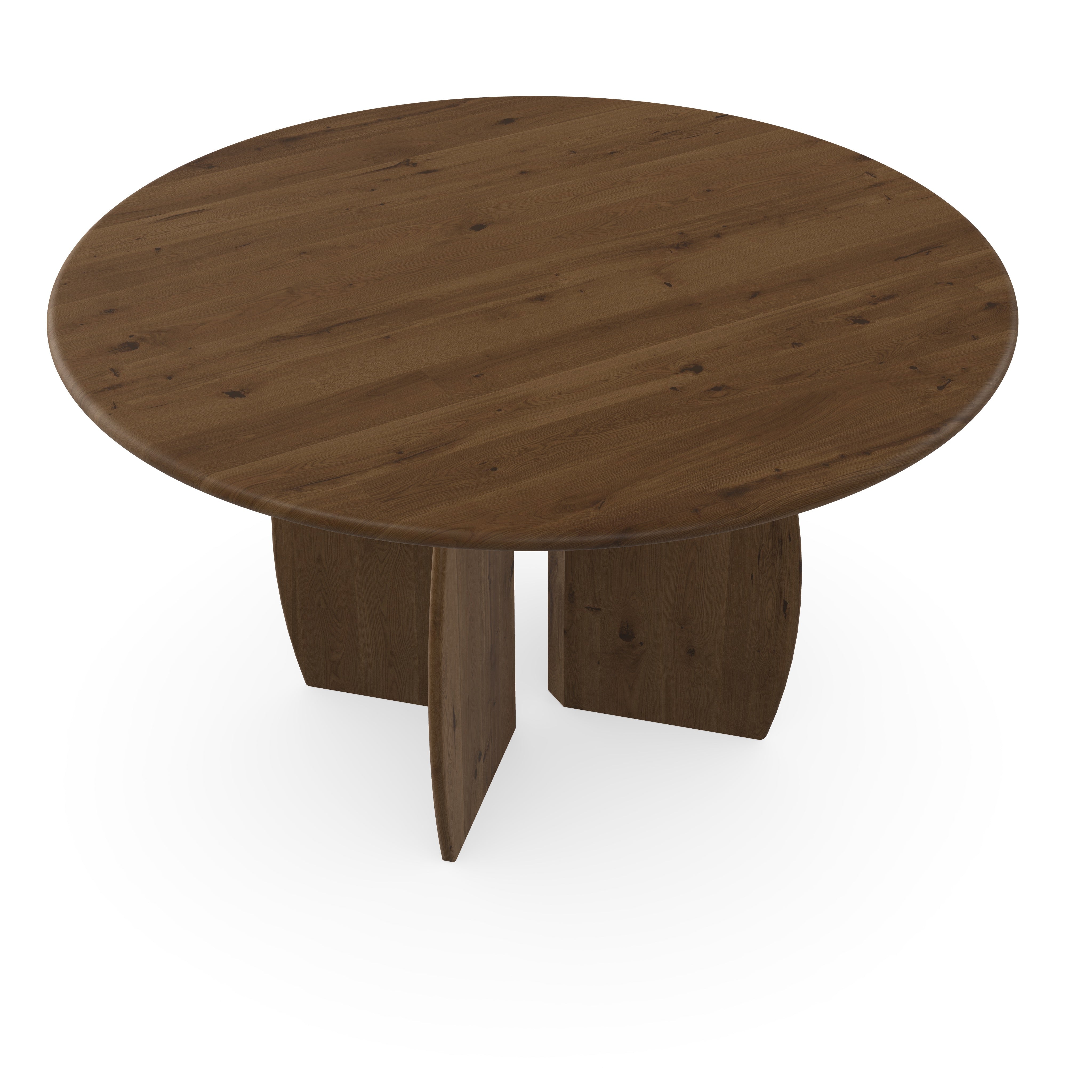 Eettafel Eiken Naturel - Rond - Maan Hout onderstel