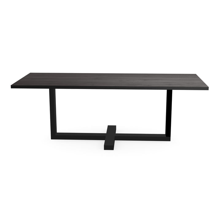Eiken massief eettafel Black smoke intens - recht - Halve plus zwart - {{ product.type }} - Kas20