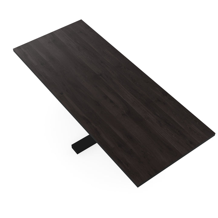 Eiken massief eettafel Black smoke intens - recht - Halve plus zwart - {{ product.type }} - Kas20