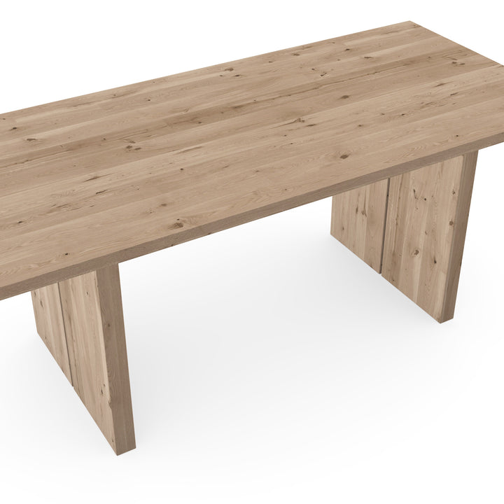 Eiken massief eettafel naturel - recht - blok naturel - {{ product.type }} - Kas20