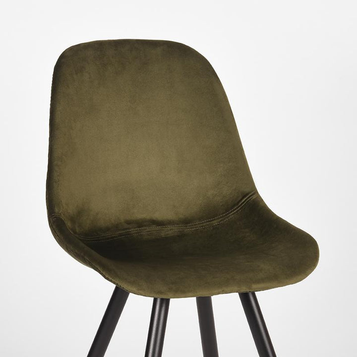 Eetkamerstoel Caspian - Army green - Fluweel (set van 2) - {{ product.type }} - Kas20