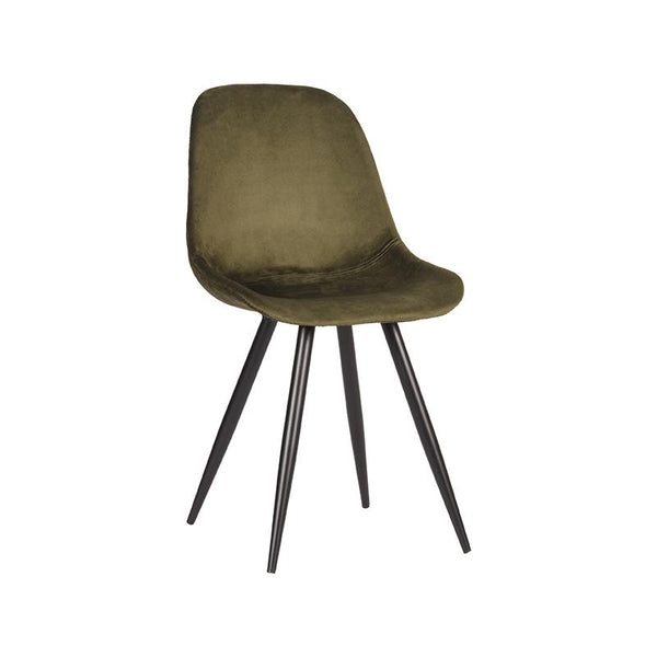 Eetkamerstoel Caspian - Army green - Fluweel (set van 2) - {{ product.type }} - Kas20
