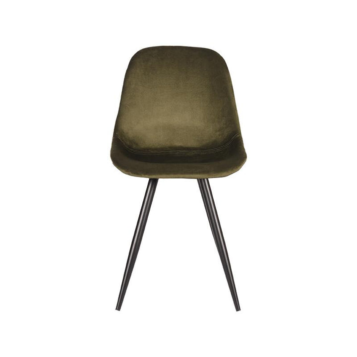 Eetkamerstoel Caspian - Army green - Fluweel (set van 2) - {{ product.type }} - Kas20