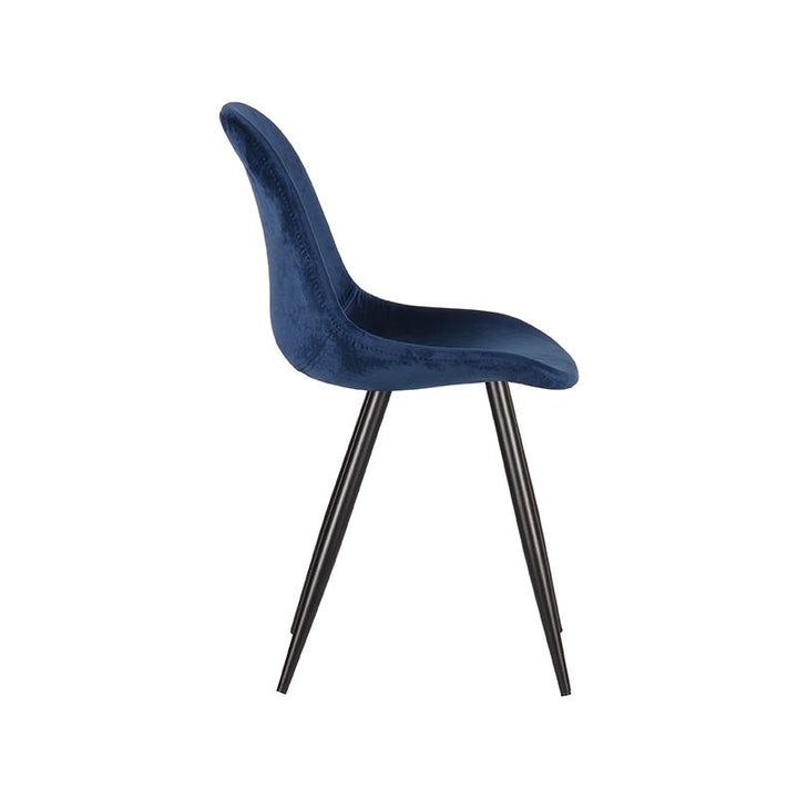 Eetkamerstoel Caspian - Blauw - Fluweel (set van 2) - {{ product.type }} - Kas20