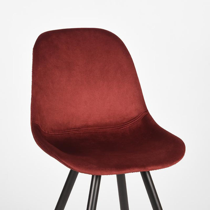 Eetkamerstoel Caspian - Rood - Fluweel (set van 2) - {{ product.type }} - Kas20