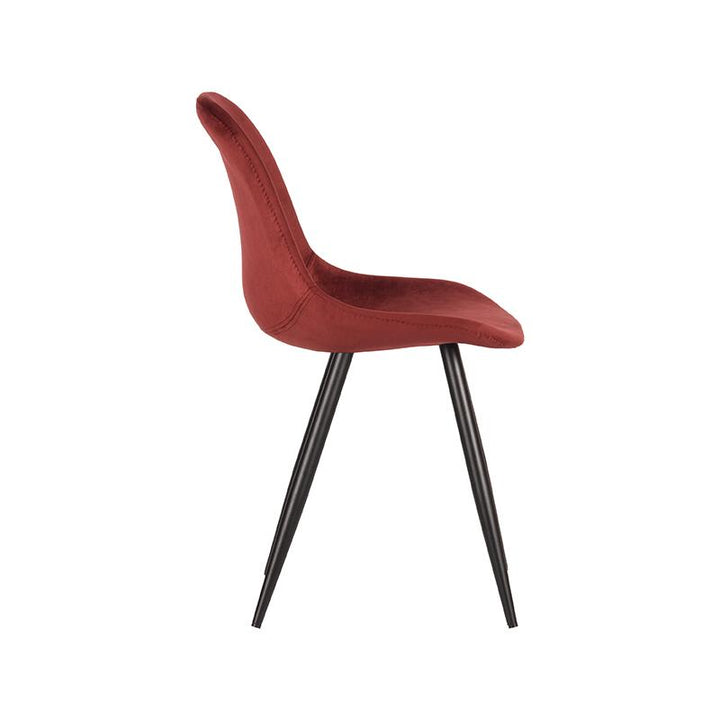Eetkamerstoel Caspian - Rood - Fluweel (set van 2) - {{ product.type }} - Kas20