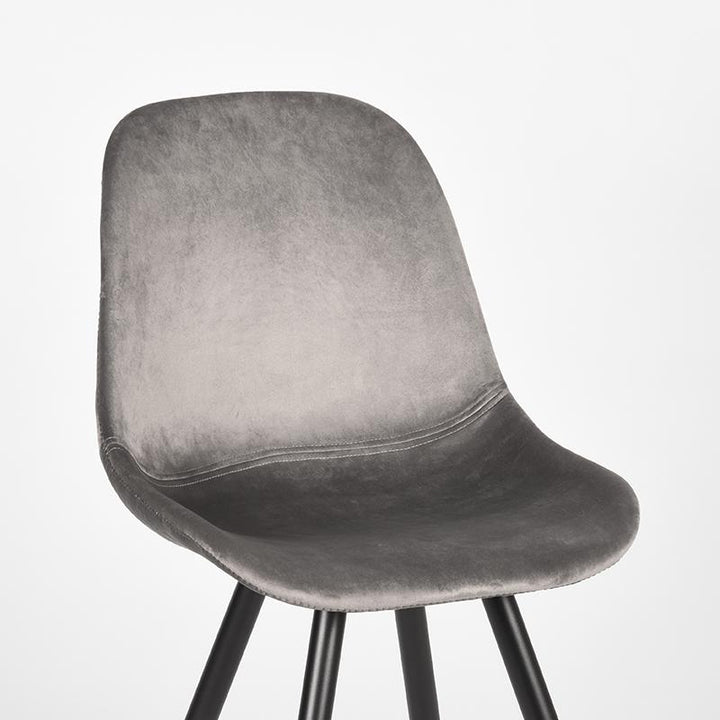 Eetkamerstoel Caspian - Grijs - Fluweel (set van 2) - {{ product.type }} - Kas20