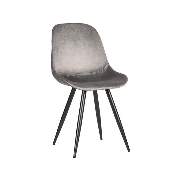 Eetkamerstoel Caspian - Grijs - Fluweel (set van 2) - {{ product.type }} - Kas20