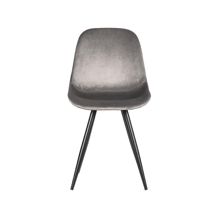 Eetkamerstoel Caspian - Grijs - Fluweel (set van 2) - {{ product.type }} - Kas20