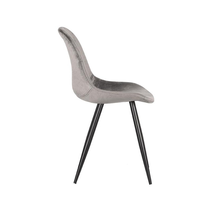 Eetkamerstoel Caspian - Grijs - Fluweel (set van 2) - {{ product.type }} - Kas20