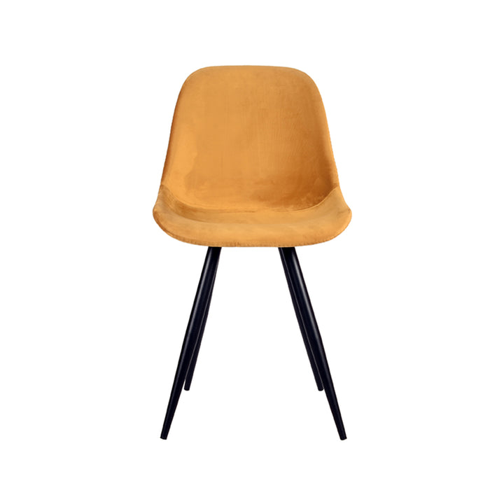Eetkamerstoel Caspian - Oker - Fluweel (set van 2) - {{ product.type }} - Kas20
