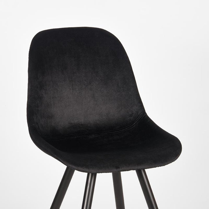 Eetkamerstoel Caspian - Zwart - Fluweel (set van 2) - {{ product.type }} - Kas20