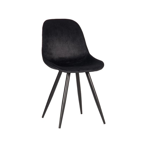 Eetkamerstoel Caspian - Zwart - Fluweel (set van 2) - {{ product.type }} - Kas20