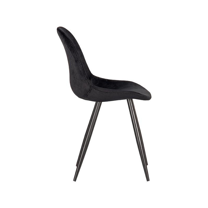 Eetkamerstoel Caspian - Zwart - Fluweel (set van 2) - {{ product.type }} - Kas20