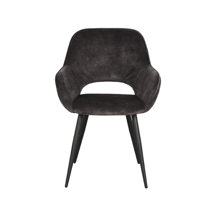 Eetkamerstoel Fabian - Antraciet - Velours (set van 2) - {{ product.type }} - Kas20