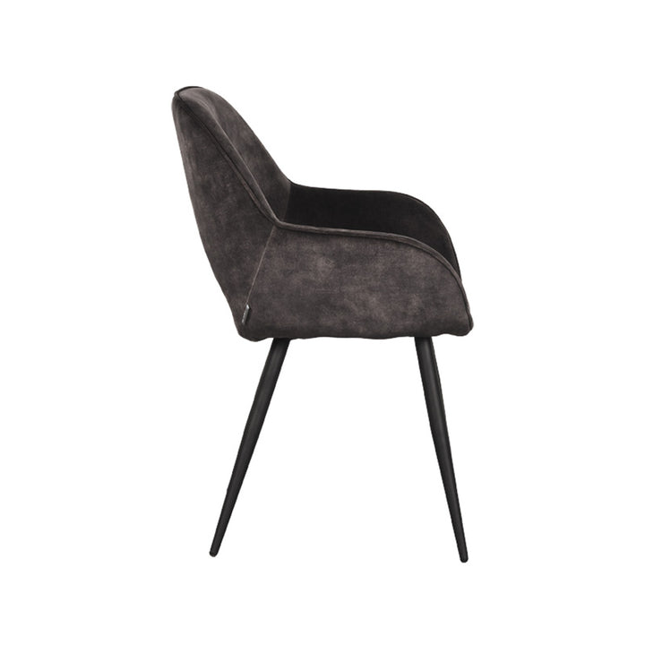 Eetkamerstoel Fabian - Antraciet - Velours (set van 2) - {{ product.type }} - Kas20