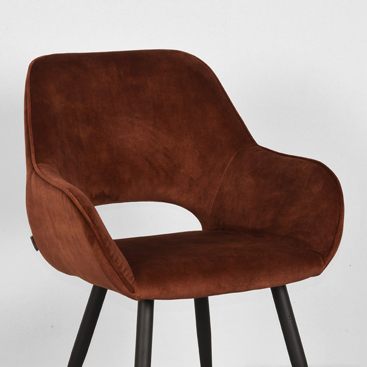 Eetkamerstoel Fabian - Rust - Velours (set van 2) - {{ product.type }} - Kas20
