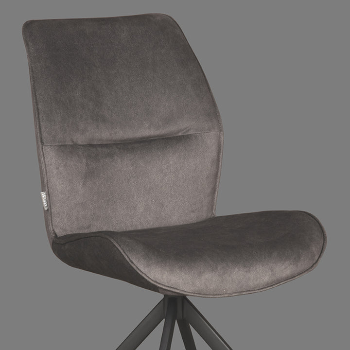 Eetkamerstoel Lusso - Antraciet - Cosmo - Zwart Onderstel (set van 2) - {{ product.type }} - Kas20