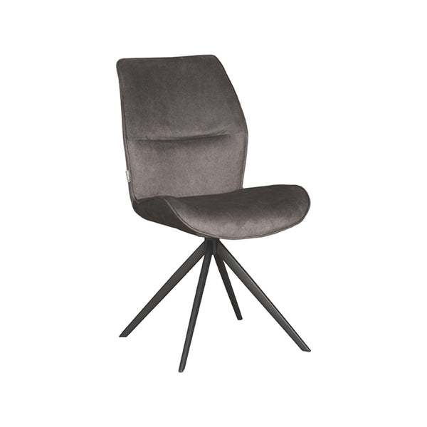 Eetkamerstoel Lusso - Antraciet - Cosmo - Zwart Onderstel (set van 2) - {{ product.type }} - Kas20