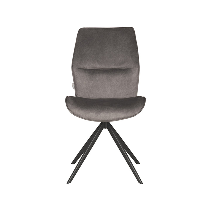 Eetkamerstoel Lusso - Antraciet - Cosmo - Zwart Onderstel (set van 2) - {{ product.type }} - Kas20