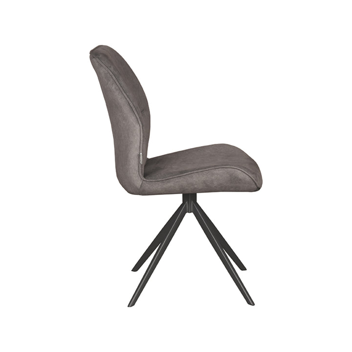 Eetkamerstoel Lusso - Antraciet - Cosmo - Zwart Onderstel (set van 2) - {{ product.type }} - Kas20