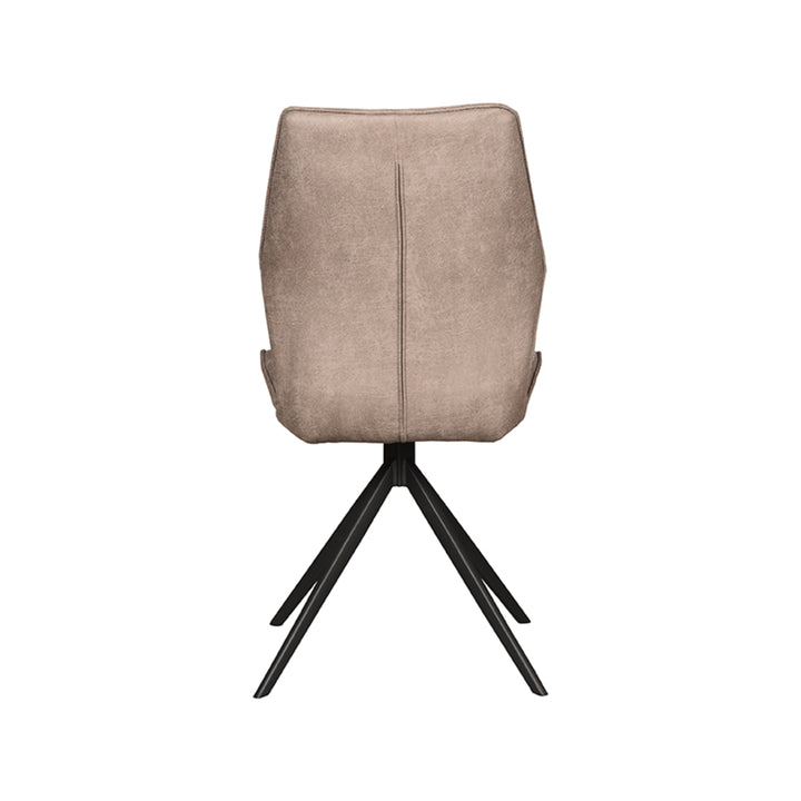 Eetkamerstoel Lusso - Taupe - Micro Suede - Zwart Onderstel (set van 2) - {{ product.type }} - Kas20