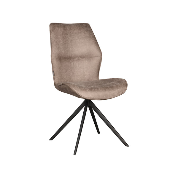 Eetkamerstoel Lusso - Taupe - Micro Suede - Zwart Onderstel (set van 2) - {{ product.type }} - Kas20
